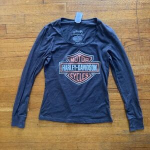 Harley-Davidson Long Sleeve Sequence Graphic Tee Motorcycle Biker Top Medium
